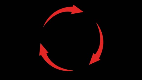 rotating red circular arrows.