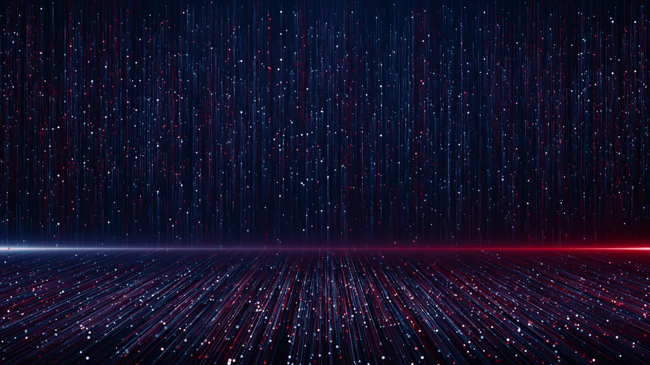 Particles blue red event game trailer titles cinematic concert stage background loop