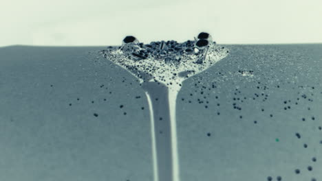 close-up of a liquid droplet experiment
