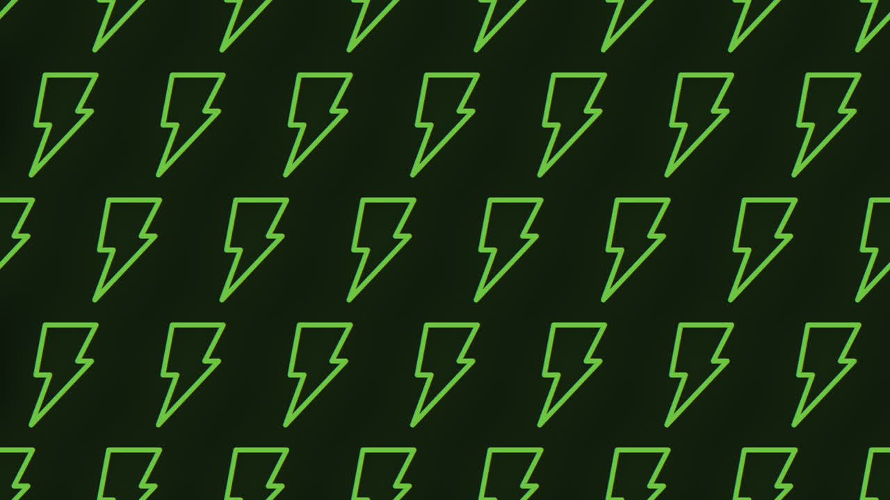 patrón de relámpagos verdes parpadeantes sobre un fondo negro