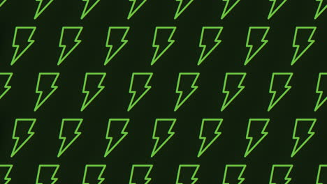 flashing green lightning bolts pattern on black background