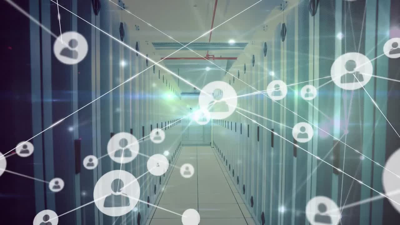 서버  ⁇ 을 통한 연결 네트워크의 애니메이션