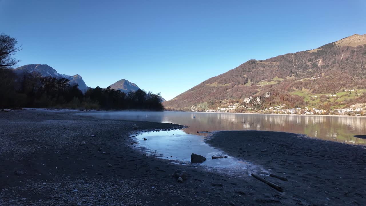 Walking Walensee lake shoreline Walen Switzerland nature outdoors alpine landscape