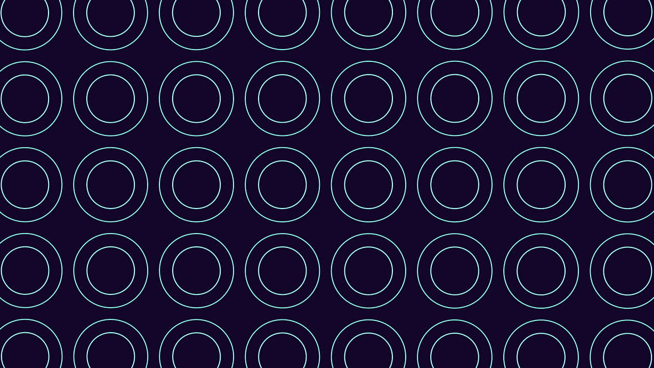 Circular pattern of overlapping white circles on blue background