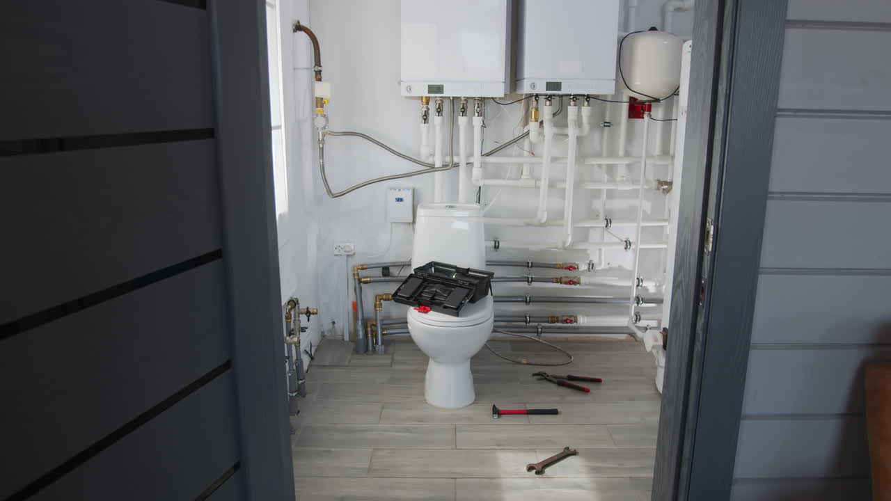 Plumbing Tools in Bathroom