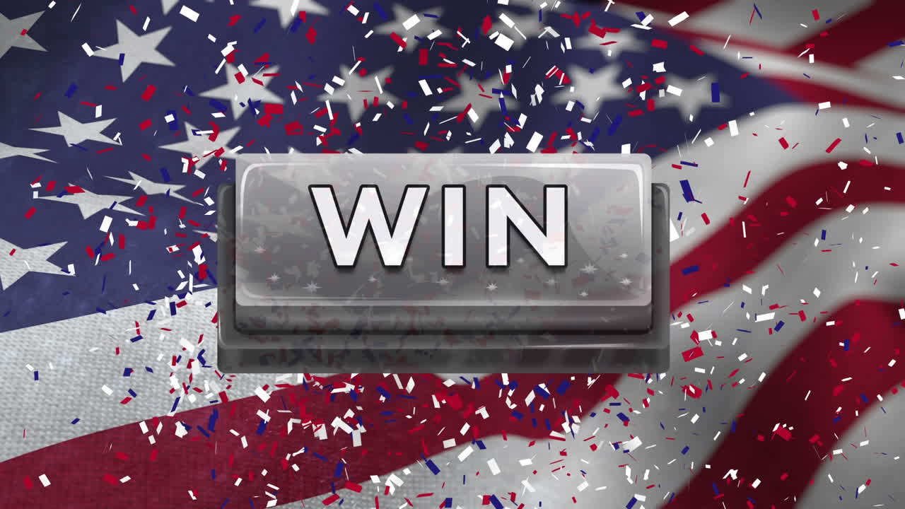 선거에서 승리를 보여주는 개념적 디지털 애니메이션 4k
