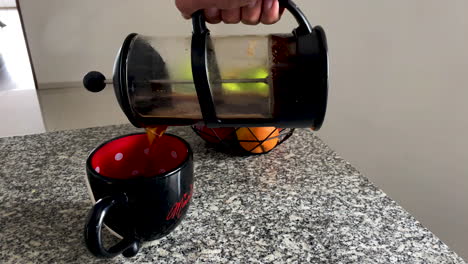 french press coffee served in a cup