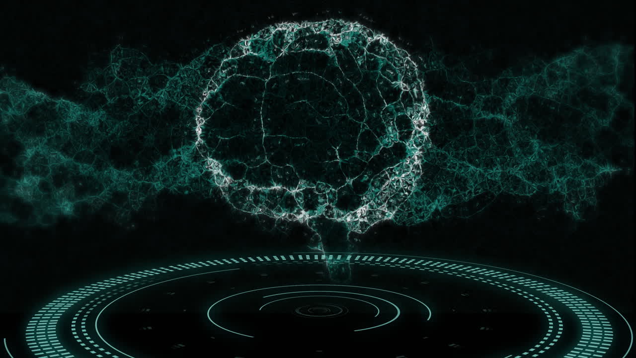Animation of data processing and human body over scopes scanning
