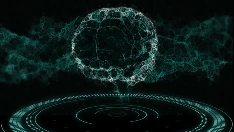 animation of data processing and human body over scopes scanning