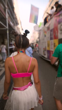 woman at a pride parade