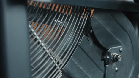 air bike detail, close up shot of assault bike fan