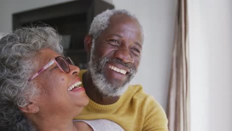 a senior african american couple in love at home. social distancing in quarantine
