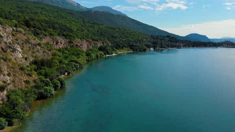 aerial shot of macedonia coast