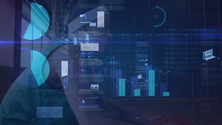 Animation of statistics and data processing over basketball player