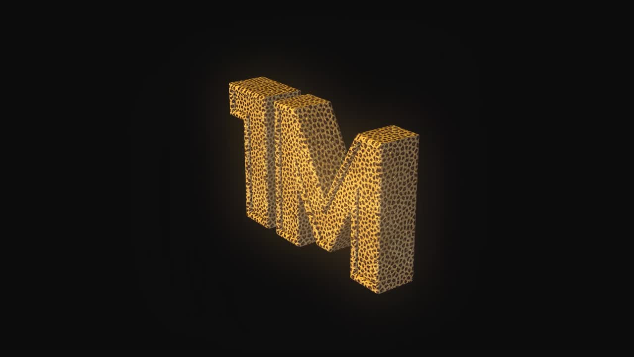 Texte 3D 1M et M1 rotatif avec texture imprimé léopard