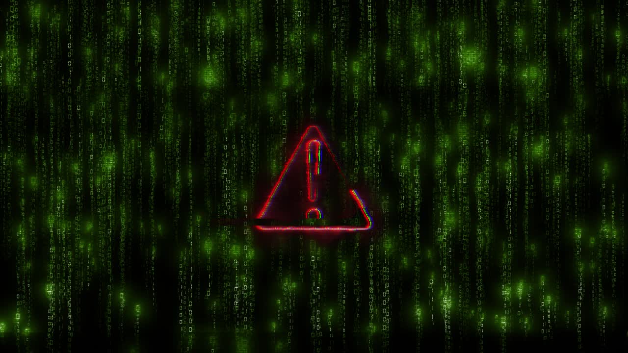 Computer hacking error message warning glitch text and noise effects alert of hacker attack system