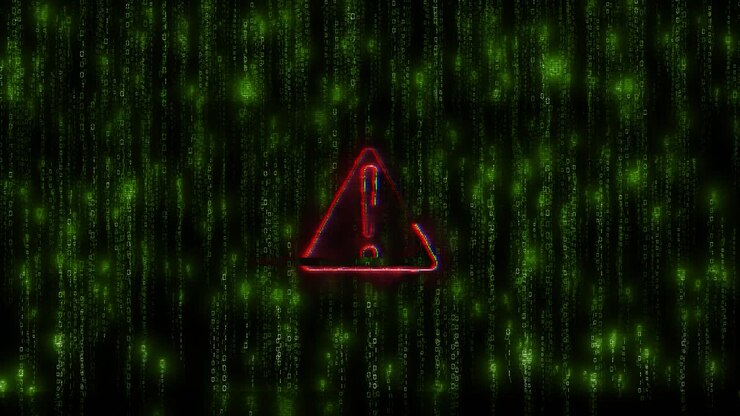Computer hacking error message warning glitch text and noise effects alert of hacker attack system