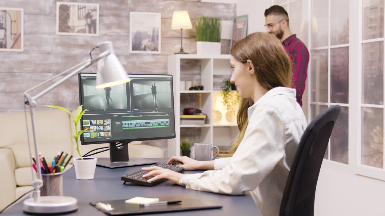 Video editing at home office