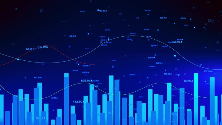 Stock exchange trading investment and financial concept stock market economic graph with diagrams