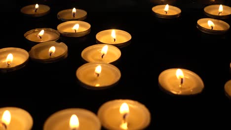 candles on a black background.