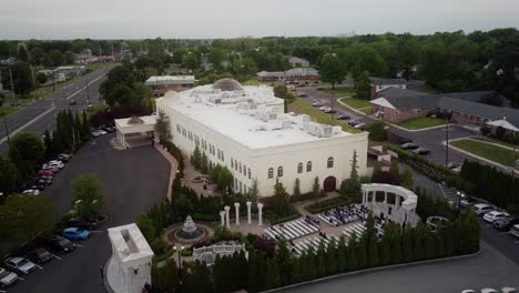 aerial view towards merion cinnaminson wedding hotel venue shiny domed skylight ballroom rooftop