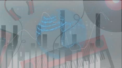 Animation-Von-Finanzdaten-Und-Grafiken-Rund-Um-Den-Globus-Mit-Verbindungen-Und-Musikinstrumenten