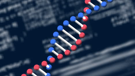 animation des sich drehenden dna-strangs über die datenverarbeitung