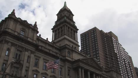 medium shot of old detroit city hall, michigan, usa