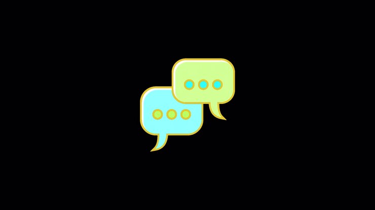 Animated Speech Bubbles Appearing on Black Background