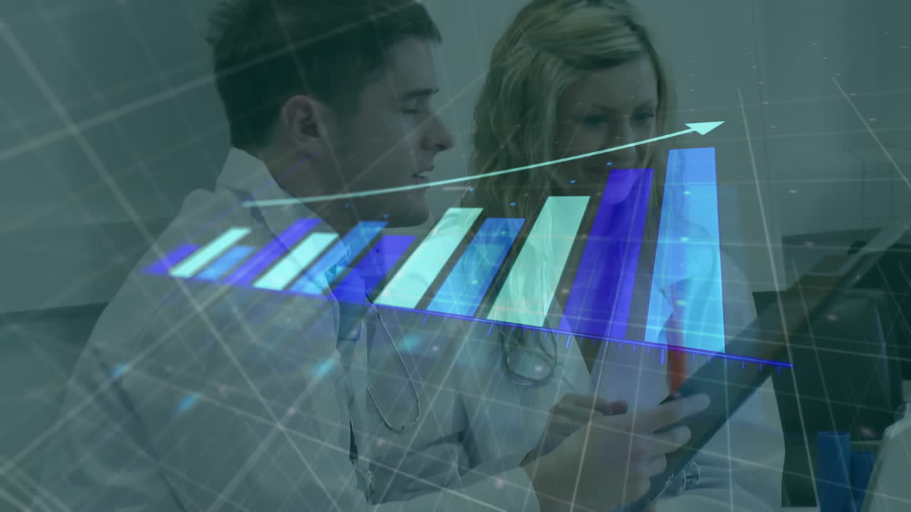 animación de las estadísticas y el procesamiento de datos sobre diversos médicos