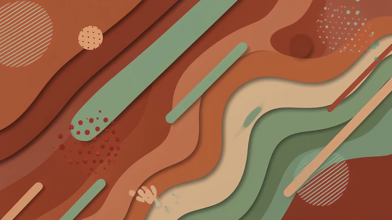 Abstract Wavy Layers and Geometric Shapes Animation