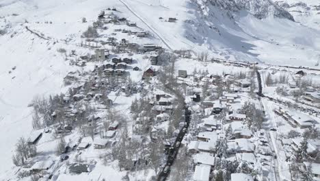 snowy valley in the andes mountain range, country of chile