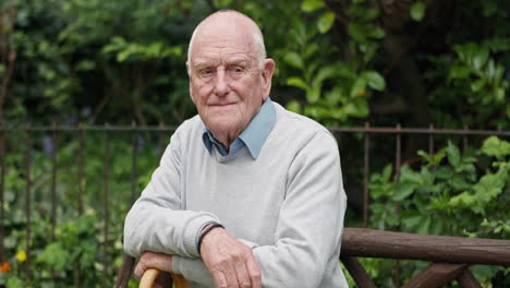 elderly man in a garden