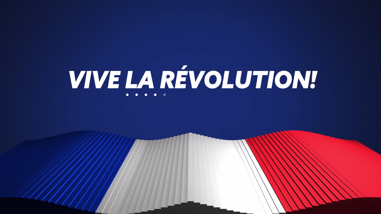 vive la révolution의 애니메이션 텍스트와 프랑스 발
