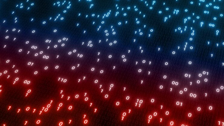Hacking digital binary code matrix 01 background loop.