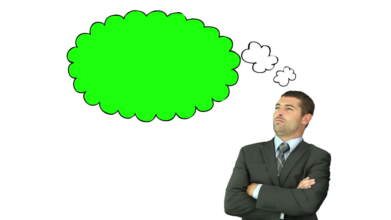 Handsome businessman thinking