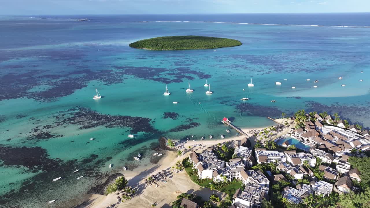 Aerial View of a Luxury Resort on a Tropical Island