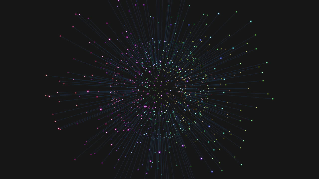 Dynamic network intricate lines and dots create visually stunning representation of a complex system