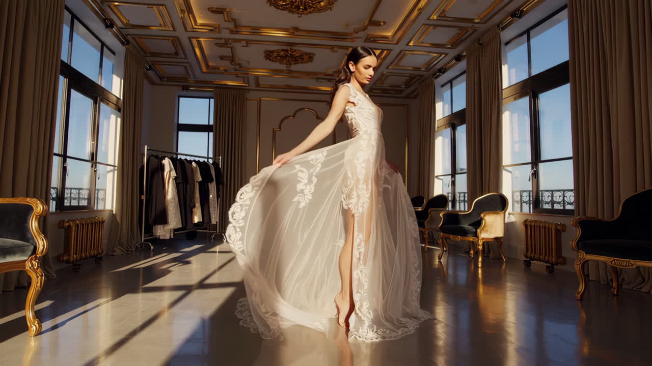 Elegant Bride in a Luxury Wedding Dress