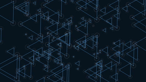 volar forma geométrica de triángulos futuristas con puntos de neón