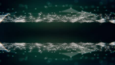 tema abstracto de ciencia ficción de bucle sin costuras de 4k con ondas de espejo de partículas. fondo abstracto de una cuadrícula de partículas brillantes