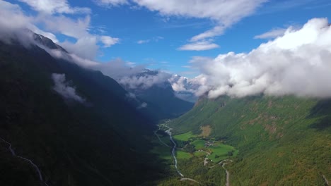 aerial footage beautiful nature norway.