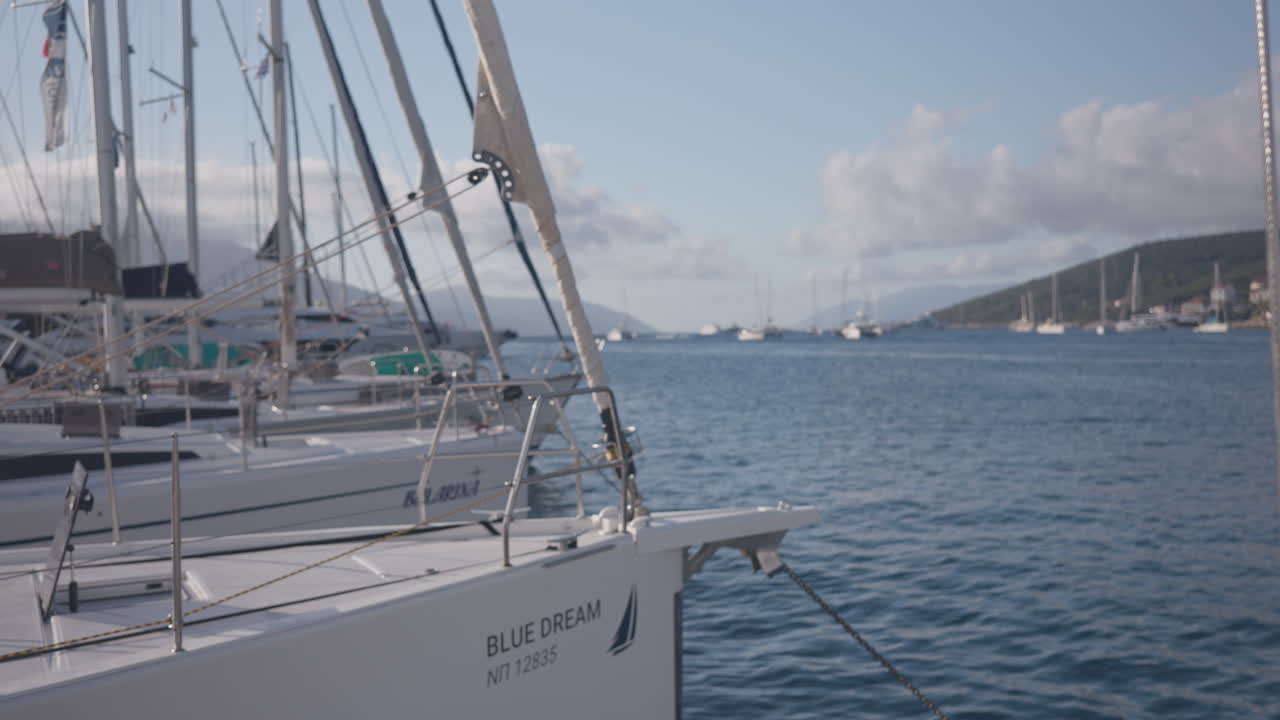 view from a yacht at sea in lefkada, greece