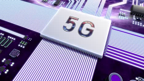 video abstracto de un procesador 5g que se ejecuta a velocidad cósmica. video en bucle.