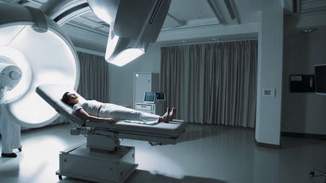 patient undergoing medical scan in hospital