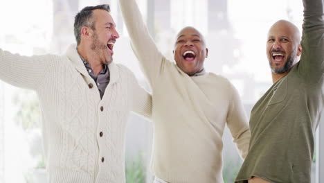 three diverse men standing together in unity