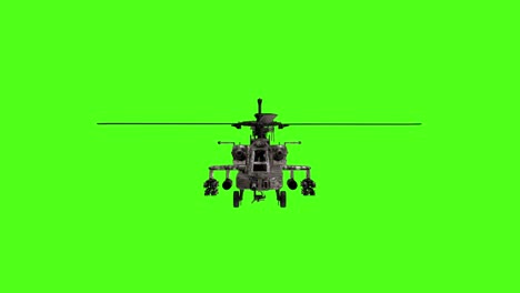 military helicopter on green screen. 4k