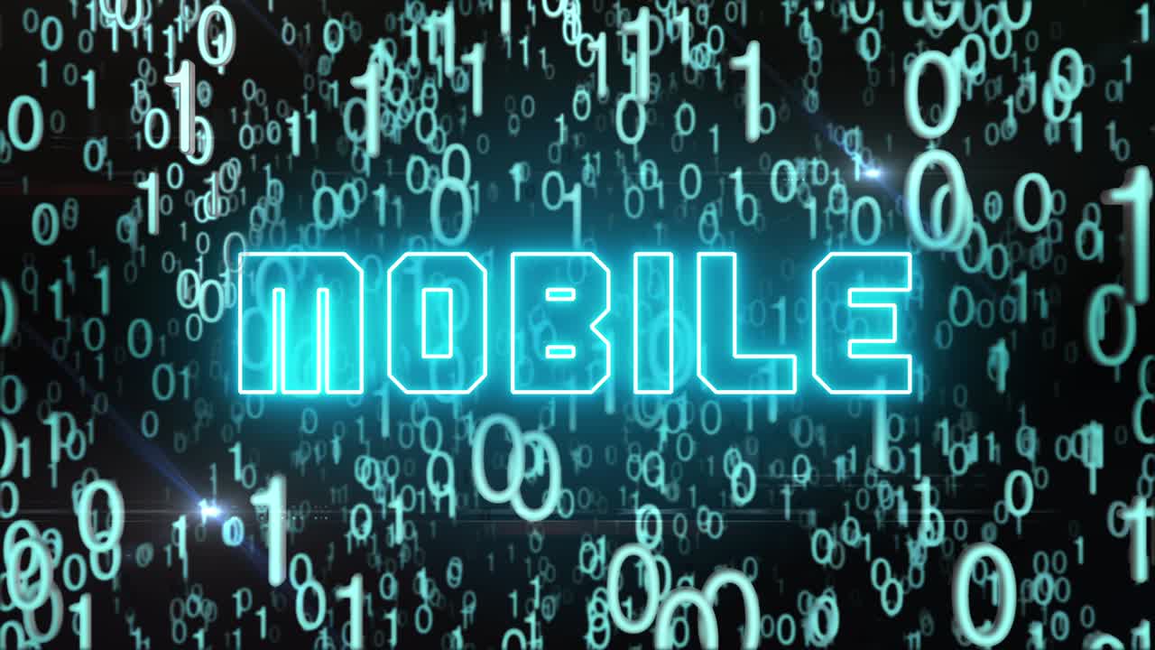 Concetto di dispositivo mobile dorato con codice digitale