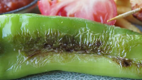 grilled green pepper with sides