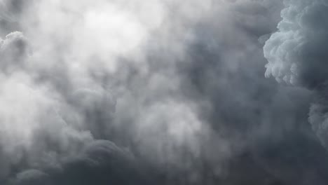 aerial viewn of night thunderstorms and dark clouds